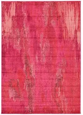 Unique Loom Lilly Jardin Rug, Pink, 7X10 Ft