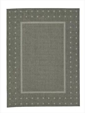 Ottomanson Jardin Collection Bordered Design Non Shedding Indoor/Outdoor Rug, Grey, 5X7 Ft