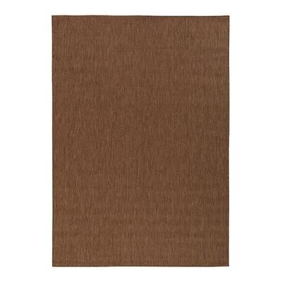 Ottomanson Jardin Collection Solid Design Non Shedding Indoor/Outdoor Rug, Brown, 2.5X7 Ft