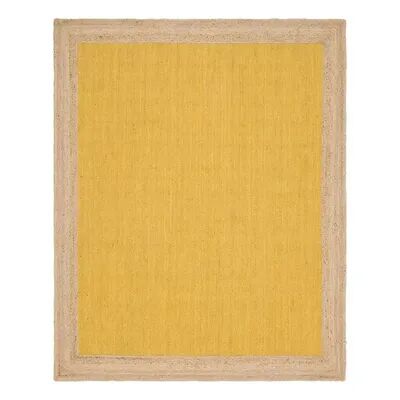 Unique Loom Goa Braided Jute Blend Rug, Yellow, 5X8FT OVAL