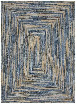 Unique Loom Braided Chindi Jute Blend Rug, Blue, 3X5FT OVAL