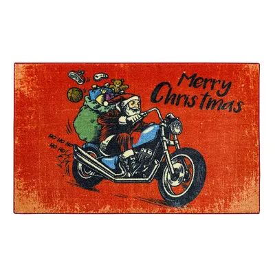 Mohawk Home Motorcycle Santa Rug, Red, 24X40