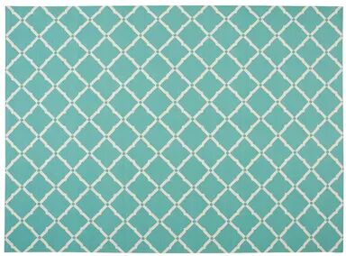 Nourison Home & Garden Diamond Lattice Indoor Outdoor Rug, Turquoise/Blue, 5X7.5 Ft