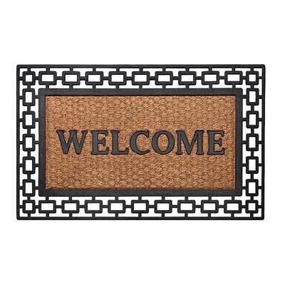 Achim Art Deco Wrought Iron Look Rubber Doormat - 18'' x 30'', Black, 18X30