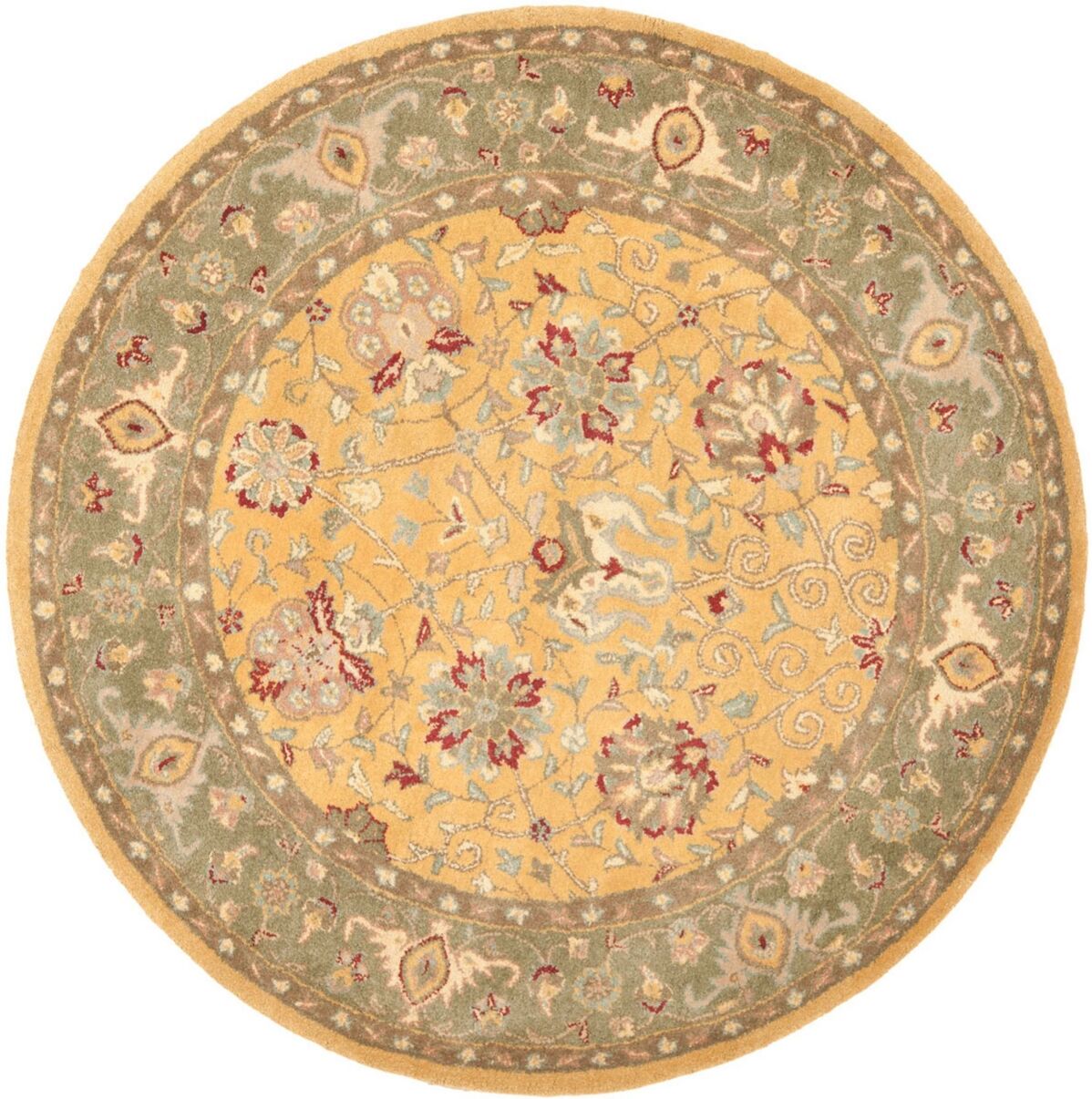 Safavieh Antiquity At21 Gold 8' x 8' Round Area Rug - Gold