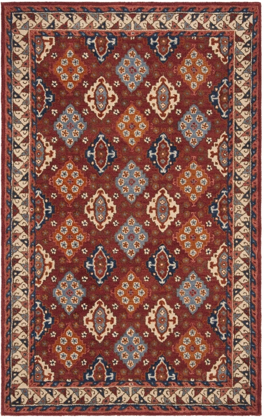 Safavieh Antiquity At509 Red and Blue 5' x 8' Area Rug - Red