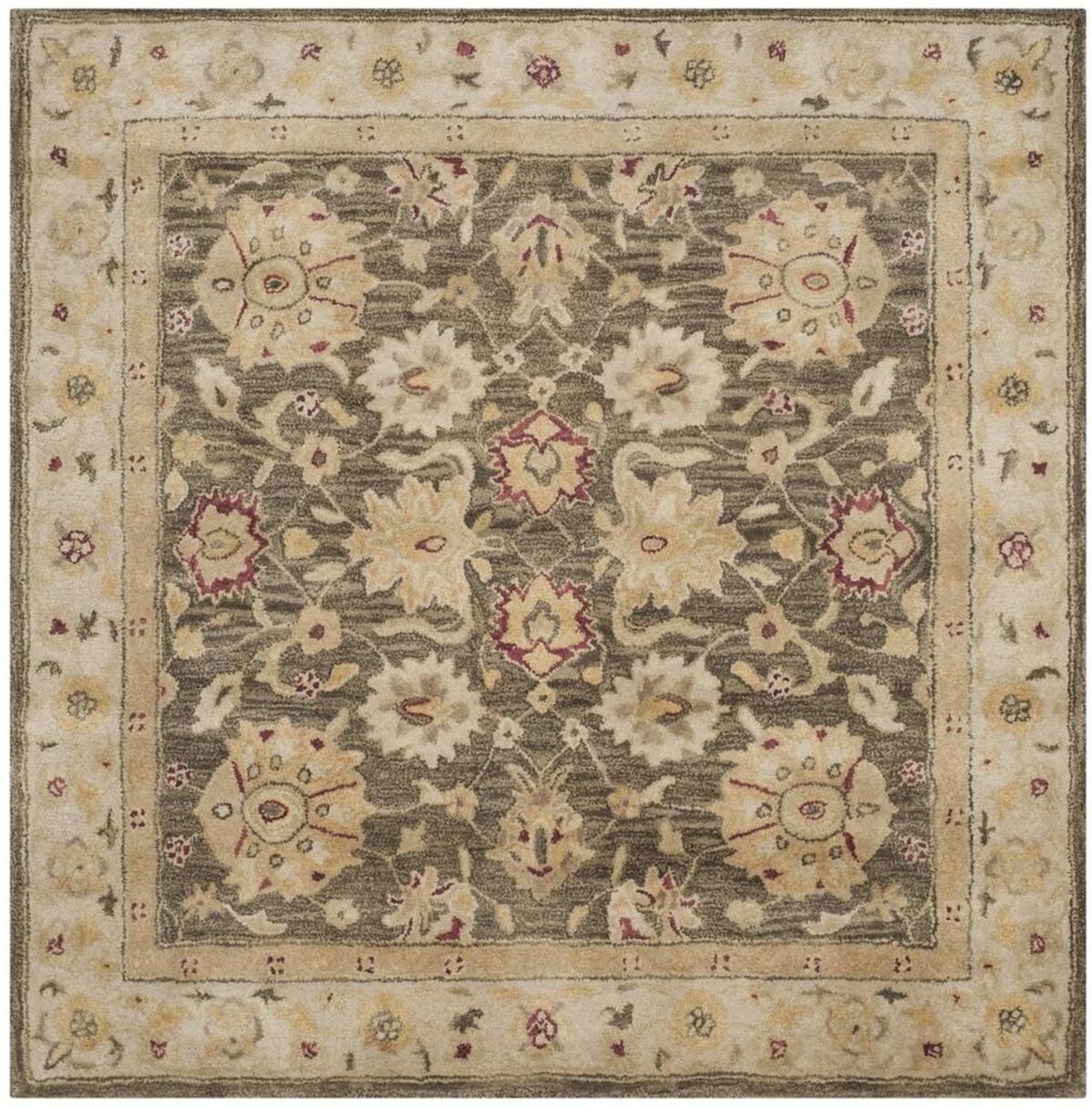 Safavieh Antiquity At853 Olive and Gray 6' x 6' Square Area Rug - Olive