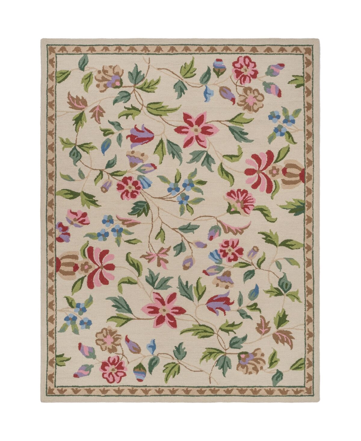 Capel Jardin 6100 5' x 8' Area Rug - Red, Ivory
