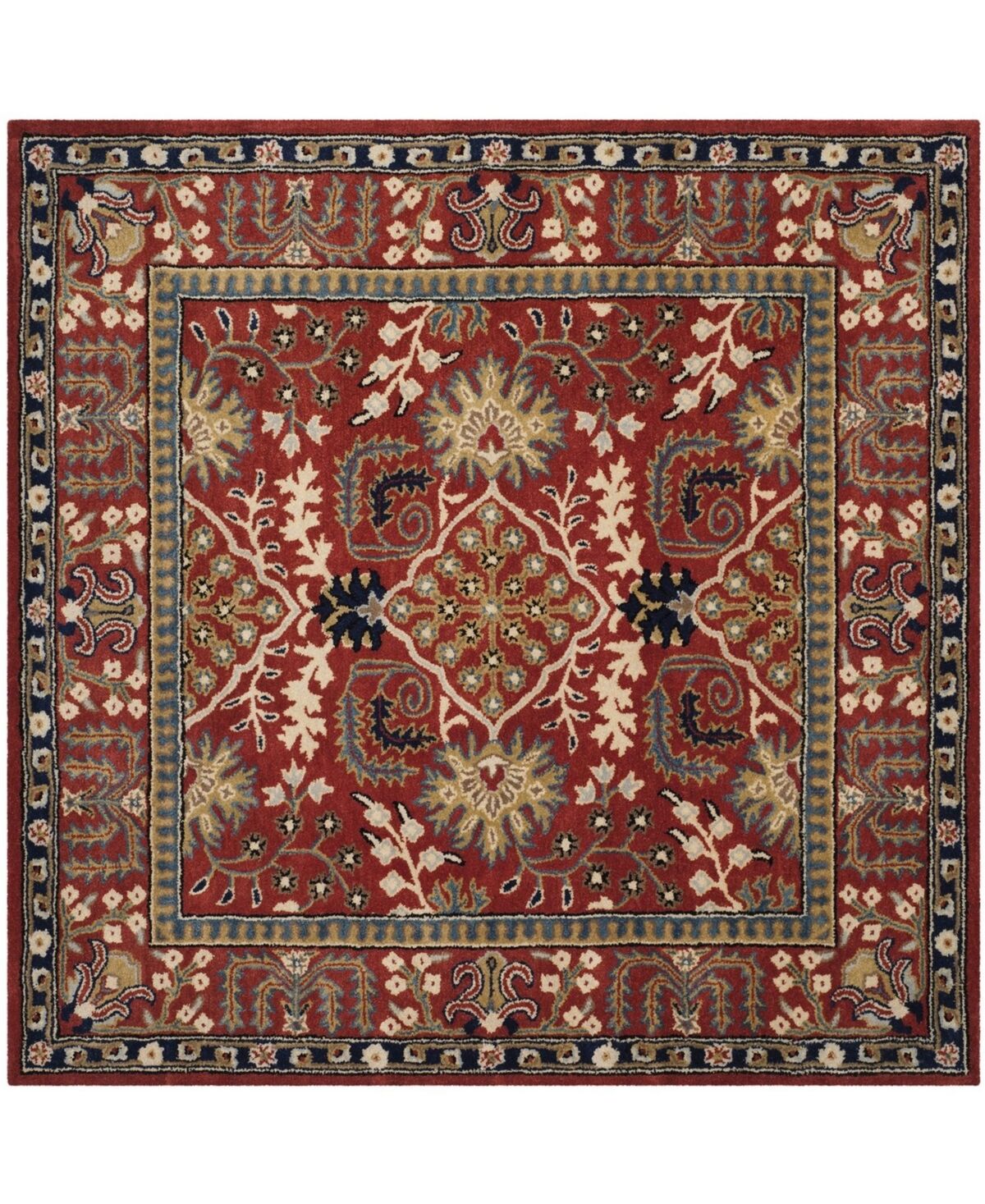 Safavieh Antiquity At64 Red and Multi 6' x 6' Square Area Rug - Red