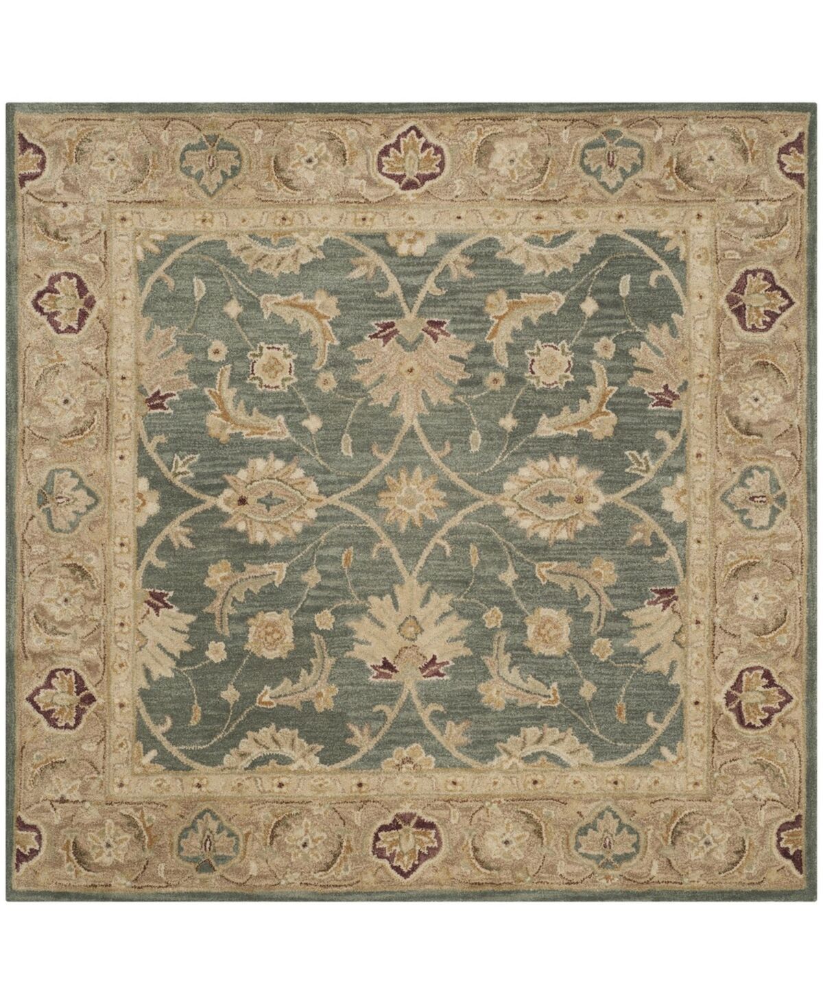 Safavieh Antiquity At849 Teal and Taupe 6' x 6' Square Area Rug - Teal