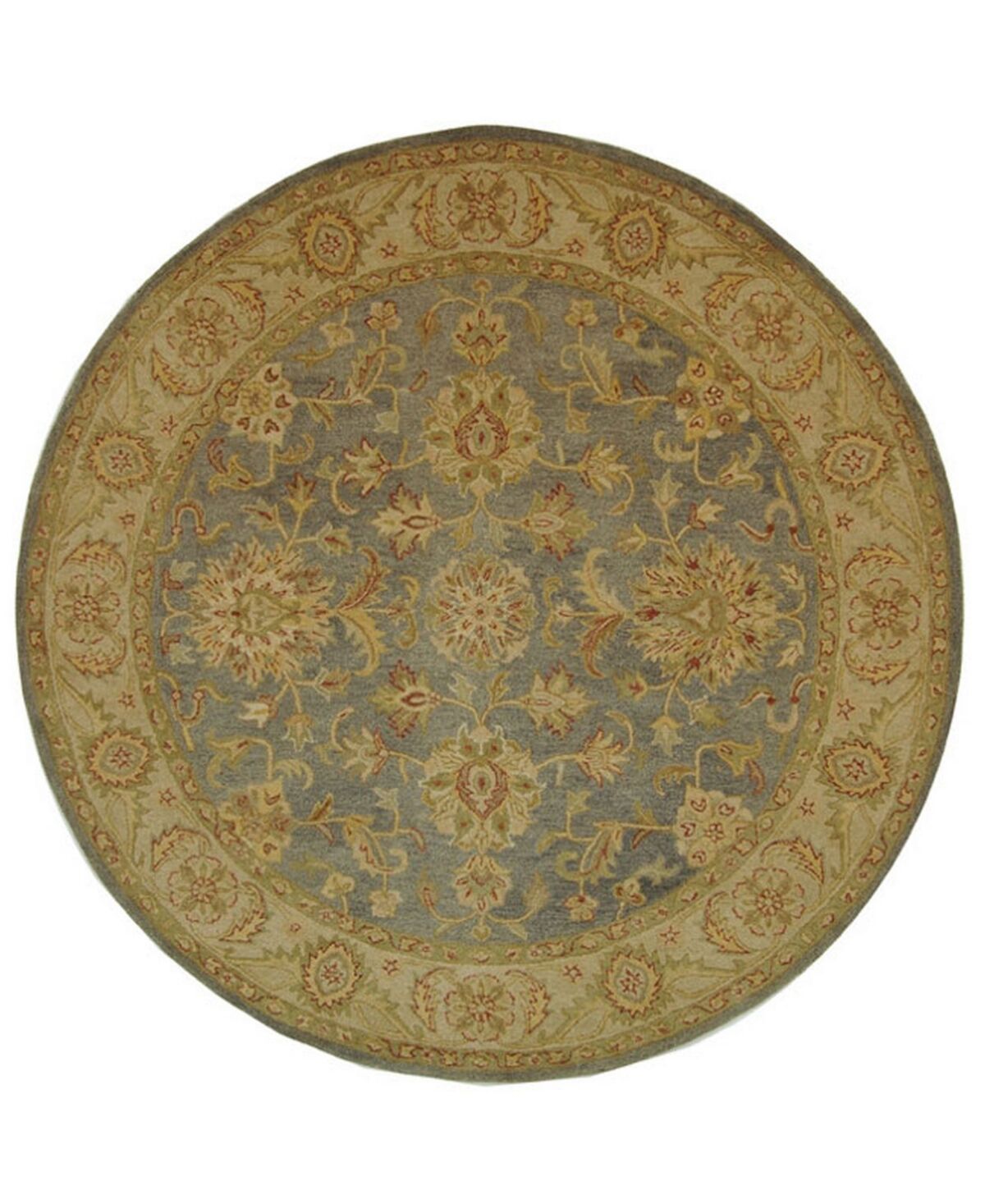 Safavieh Antiquity At312 Blue and Beige 8' x 8' Round Area Rug - Blue