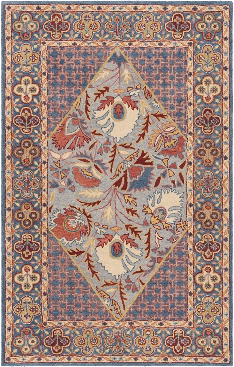 Safavieh Antiquity At508 Blue and Red 6' x 9' Area Rug - Blue