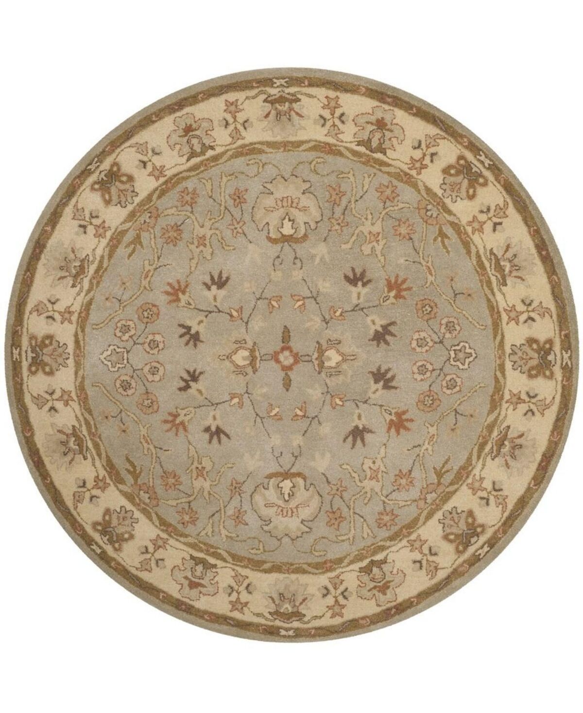 Safavieh Antiquity At62 Silver 6' x 6' Round Area Rug - Silver