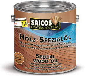 SAICOS COLOUR GmbH SAICOS Holzspezialöl, farblos, Premium Schutz für alle Holzterrassen und Gartenmöbel, 2,5 Liter - Dose