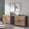 Helvetia Sideboard »Olin«, Breite 220cm  appenzeller fichte /appenzeller fichte-schwarz matt  B/H/T: 220 cm x 79 cm x 48 cm appenzeller fichte /appenzeller fichte-schwarz matt