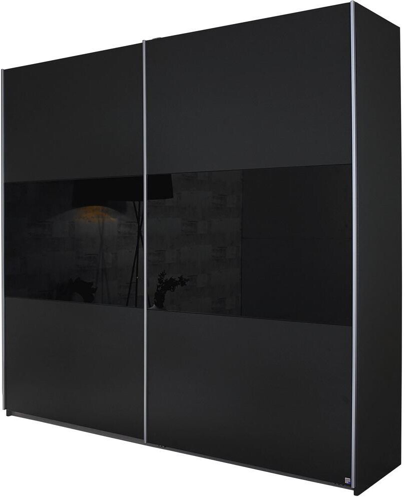 MID.YOU Schwebetürenschrank mit Glas 218cm Loriga, Grau/Schwarz