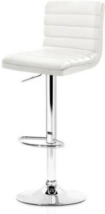 Artiss 2 Gas Lift Bar Stools Swivel Chairs Leather Chrome White