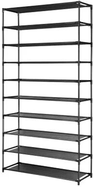 Unbranded 50 Pairs 10 Tier Shoe Rack Metal Shelf Holder Stackable Portable