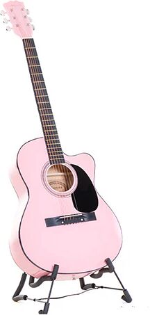 Karrera Acoustic Cutaway 40 In Guitar Pink