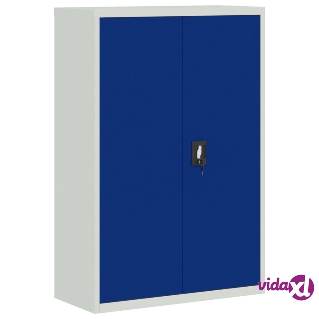 vidaXL Office Cabinet Metal 90x40x140 cm Grey and Blue