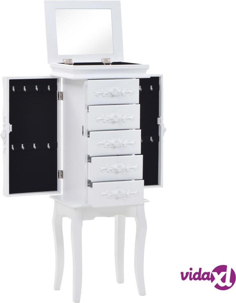 vidaXL Free Standing Jewelery Cabinet White