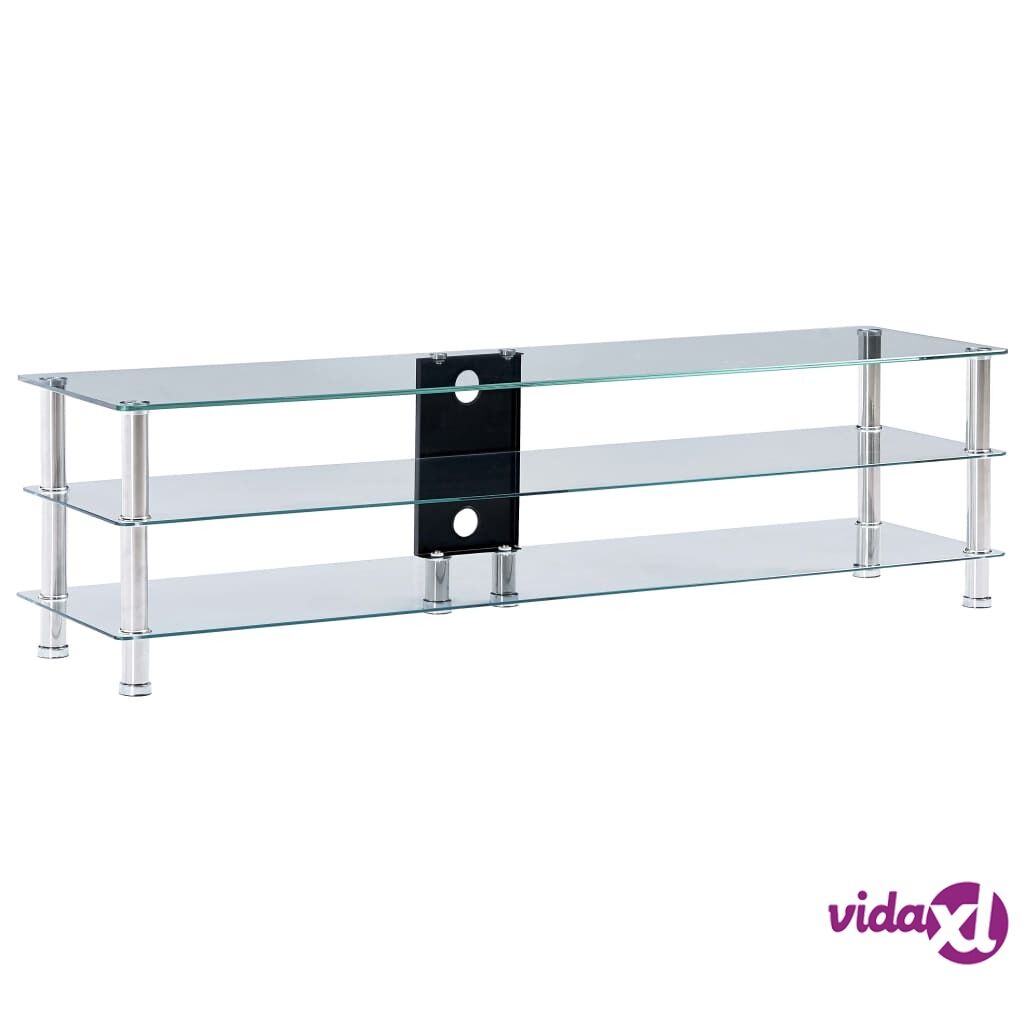 vidaXL TV Stand Transparent 150x40x40 cm Tempered Glass