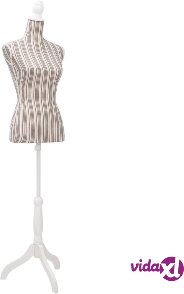 vidaXL Ladies Bust Display Mannequin Linen With Stripes