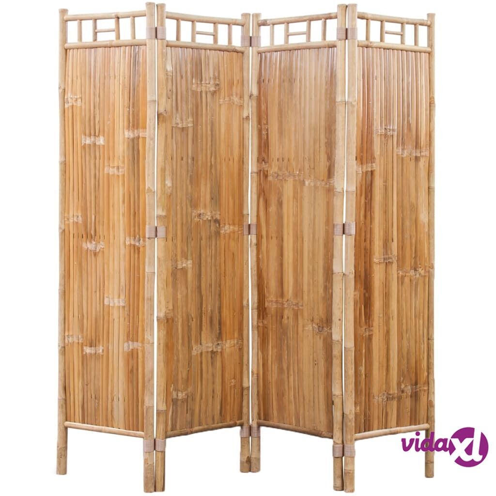 vidaXL 4-Panel Bamboo Room Divider