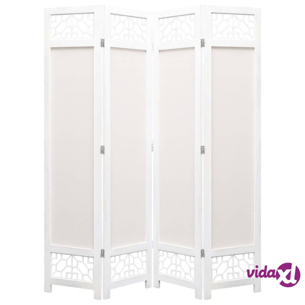 vidaXL 4-Panel Room Divider Cream 140x165 cm Fabric