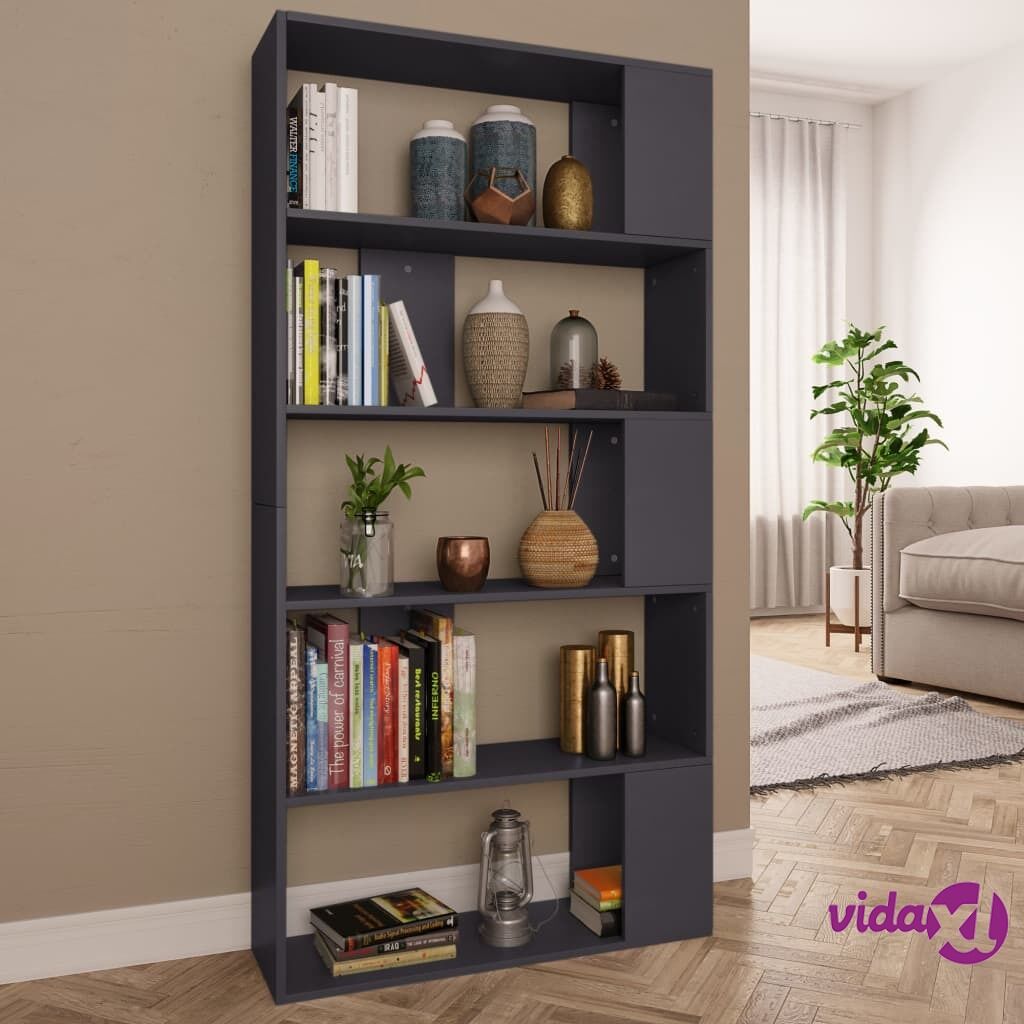 vidaXL Book Cabinet/Room Divider Grey 80x24x159 cm Chipboard