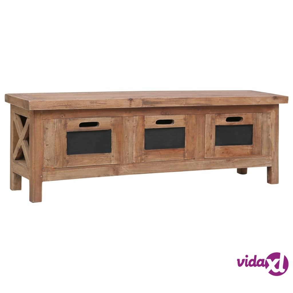 vidaXL TV Cabinet with 3 Drawers 120x30x40 cm Solid Mahogany Wood