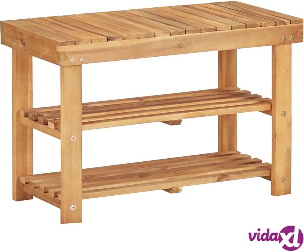 vidaXL Shoe Rack 70x32x46 cm Solid Acacia Wood