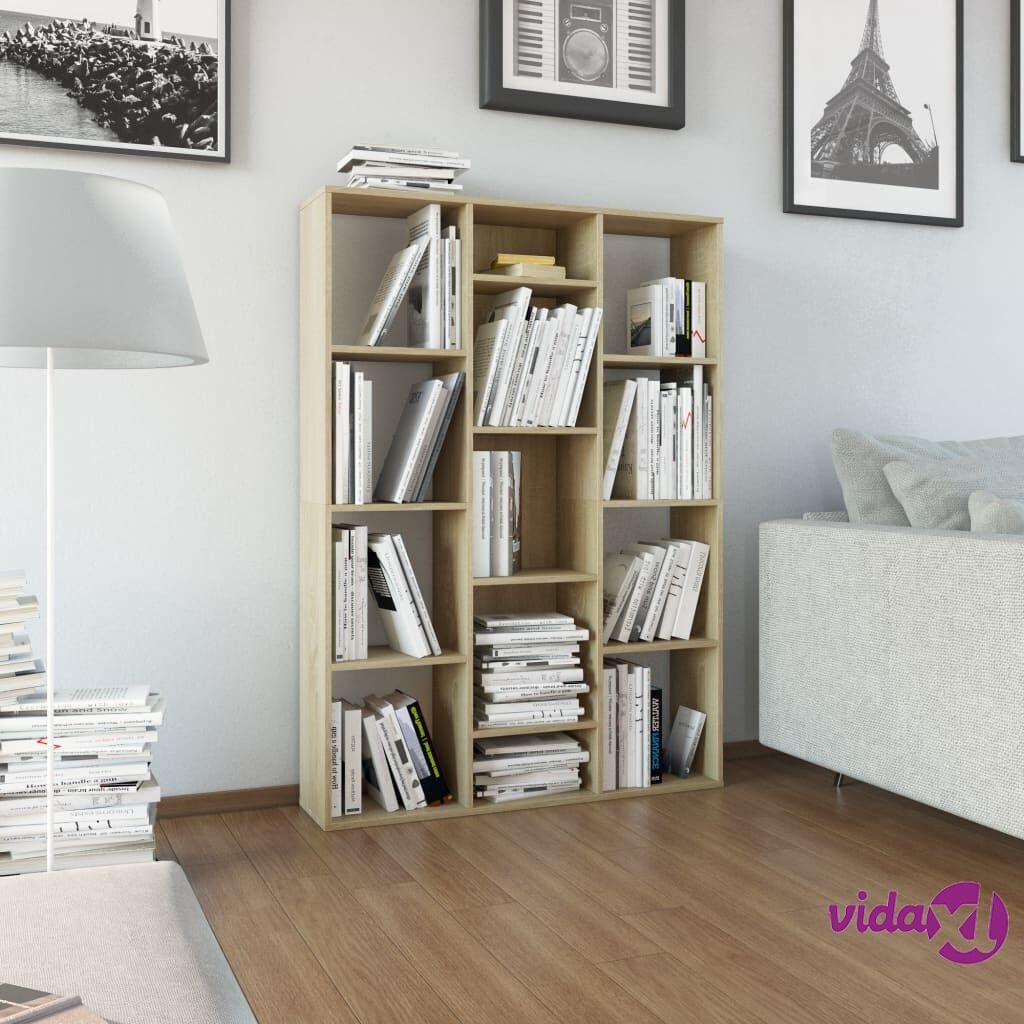 vidaXL Room Divider/Book Cabinet Sonoma Oak 100x24x140 cm Chipboard