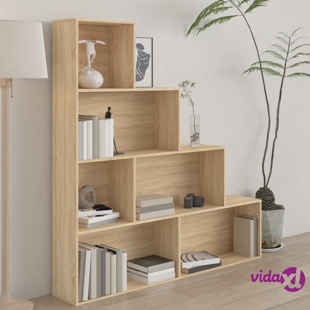 vidaXL Book Cabinet/Room Divider Sonoma Oak 155x24x160 cm Chipboard