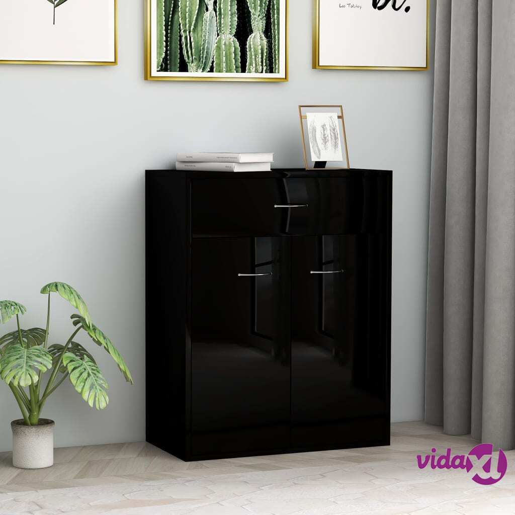 vidaXL Sideboard High Gloss Black 60x30x75 cm Chipboard