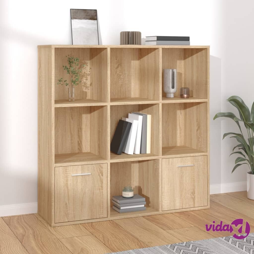vidaXL Book Cabinet Sonoma Oak 98x30x98 cm Chipboard