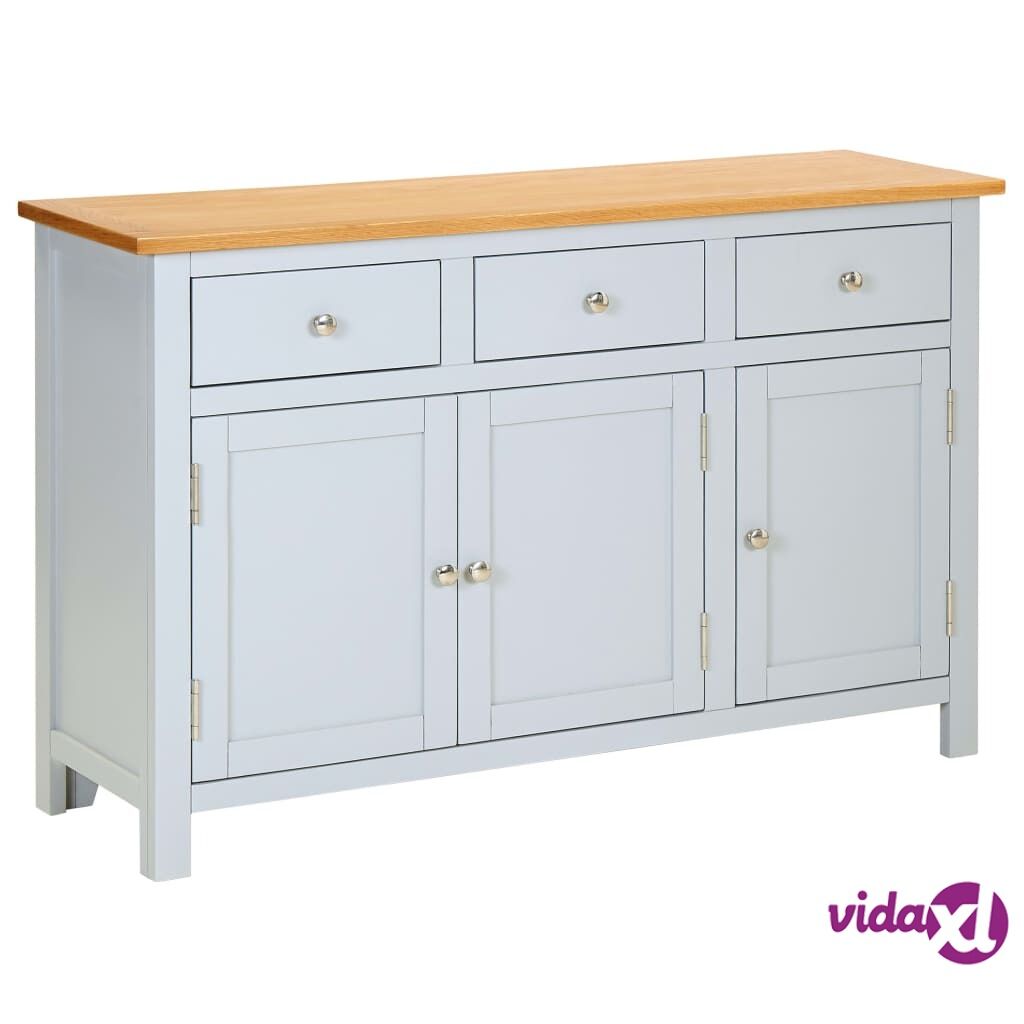 vidaXL Sideboard 110x33.5x70 cm Solid Oak Wood