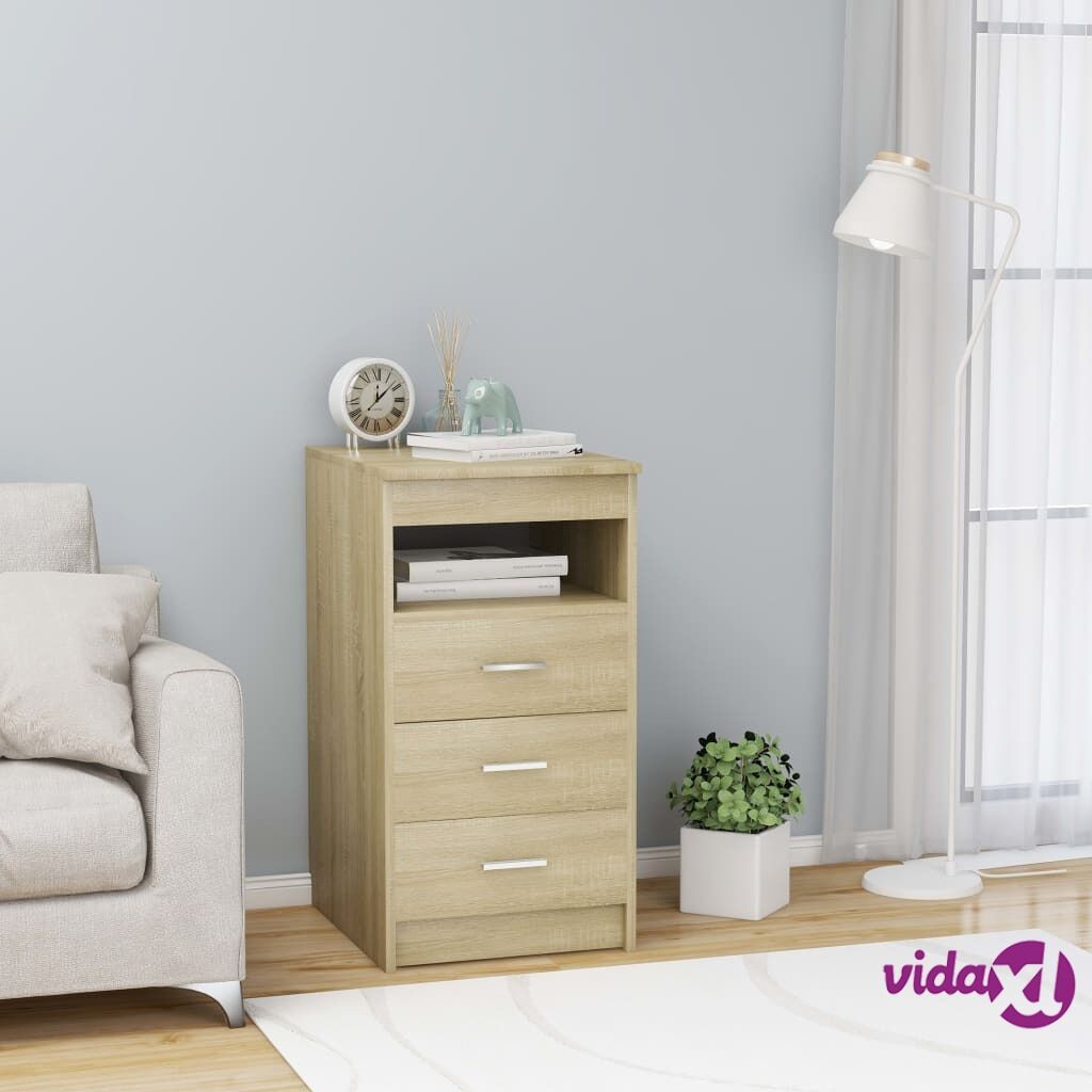 vidaXL Drawer Cabinet Sonoma Oak 40x50x76 cm Chipboard