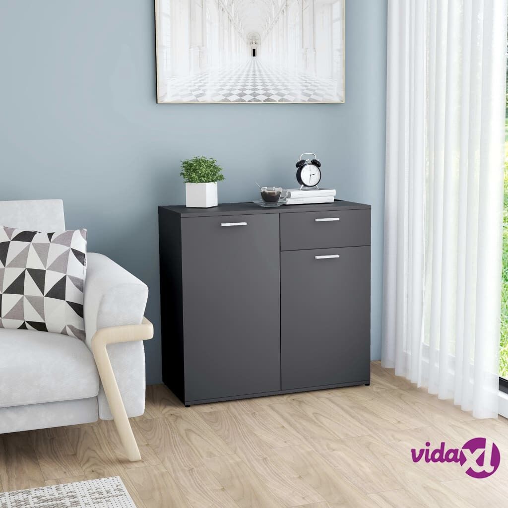 vidaXL Sideboard Grey 80x36x75 cm Chipboard