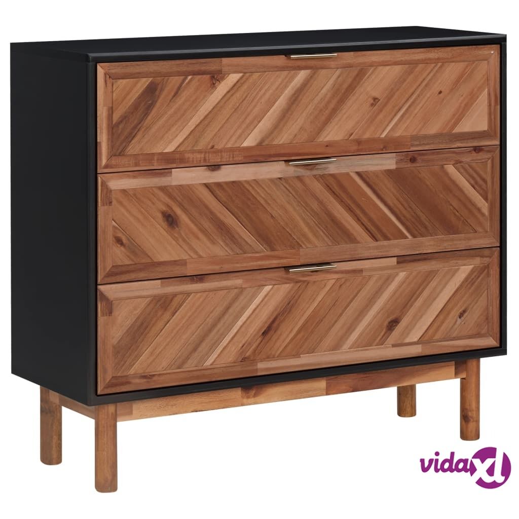 vidaXL Sideboard 90x33.5x80 cm Solid Acacia Wood and MDF