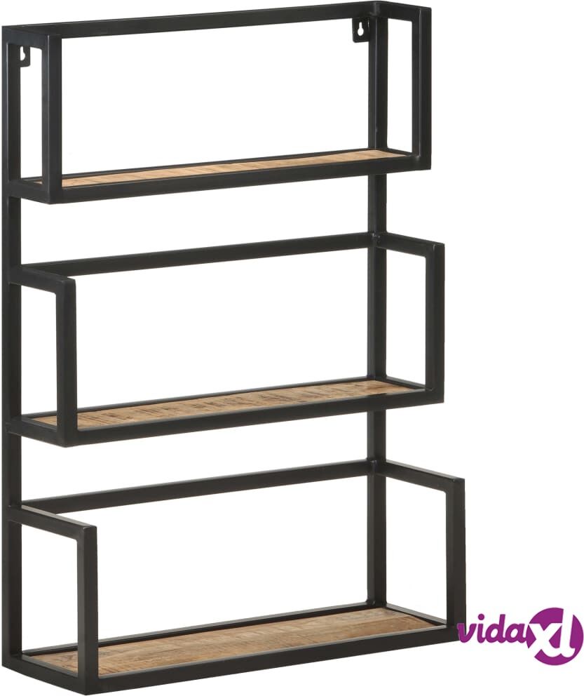 vidaXL Wall Shelf 60x20x85 cm Rough Mango Wood