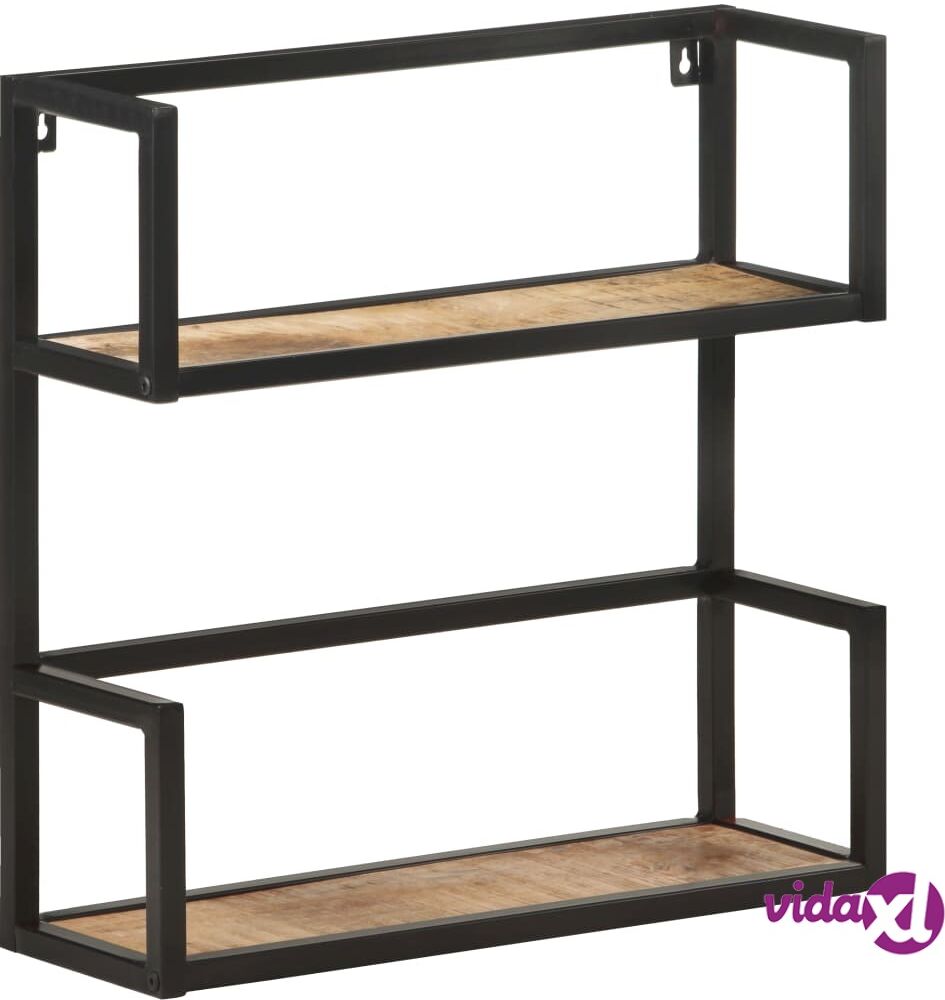 vidaXL Wall Shelf 60x20x60 cm Rough Mango Wood