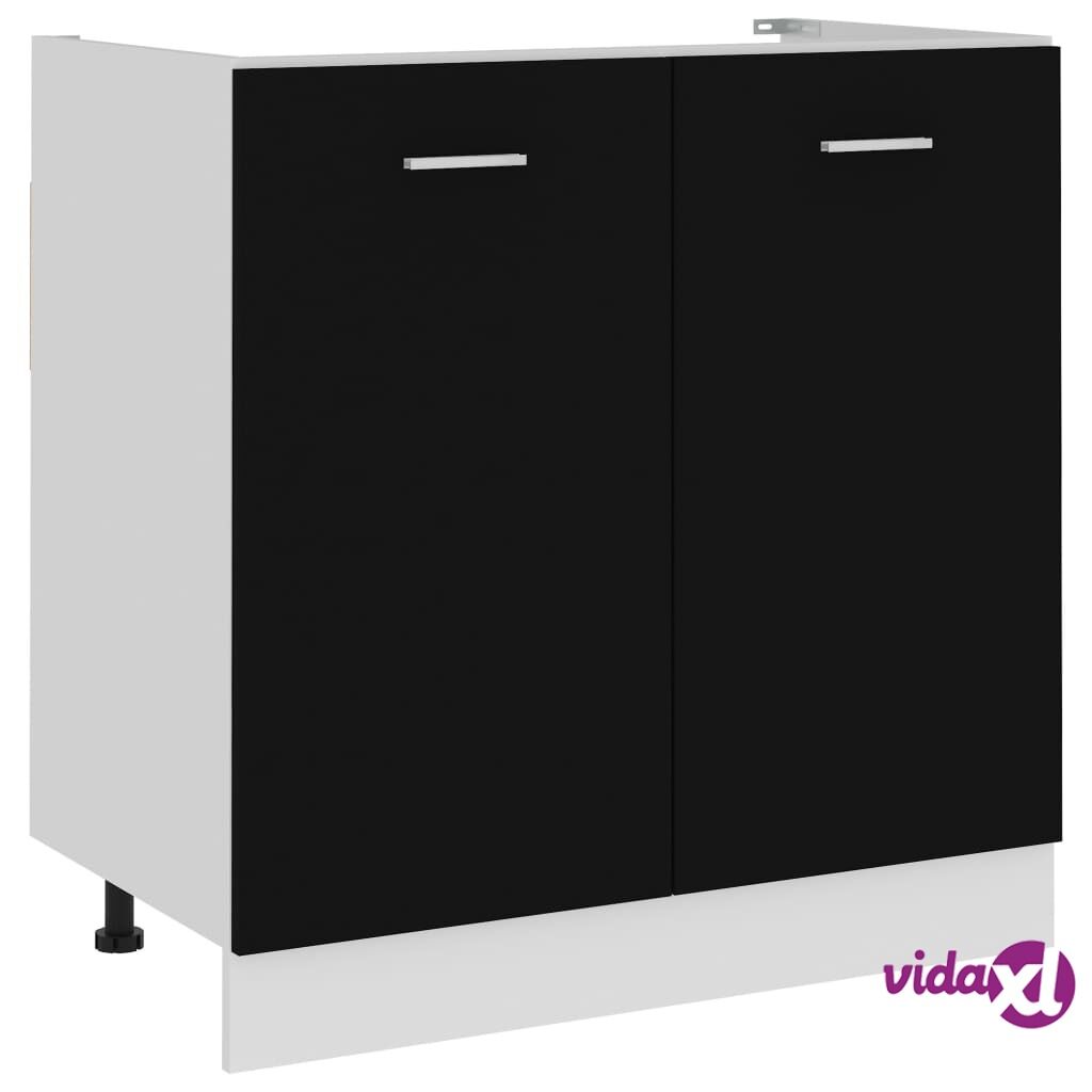 vidaXL Sink Bottom Cabinet Black 80x46x81.5 cm Chipboard