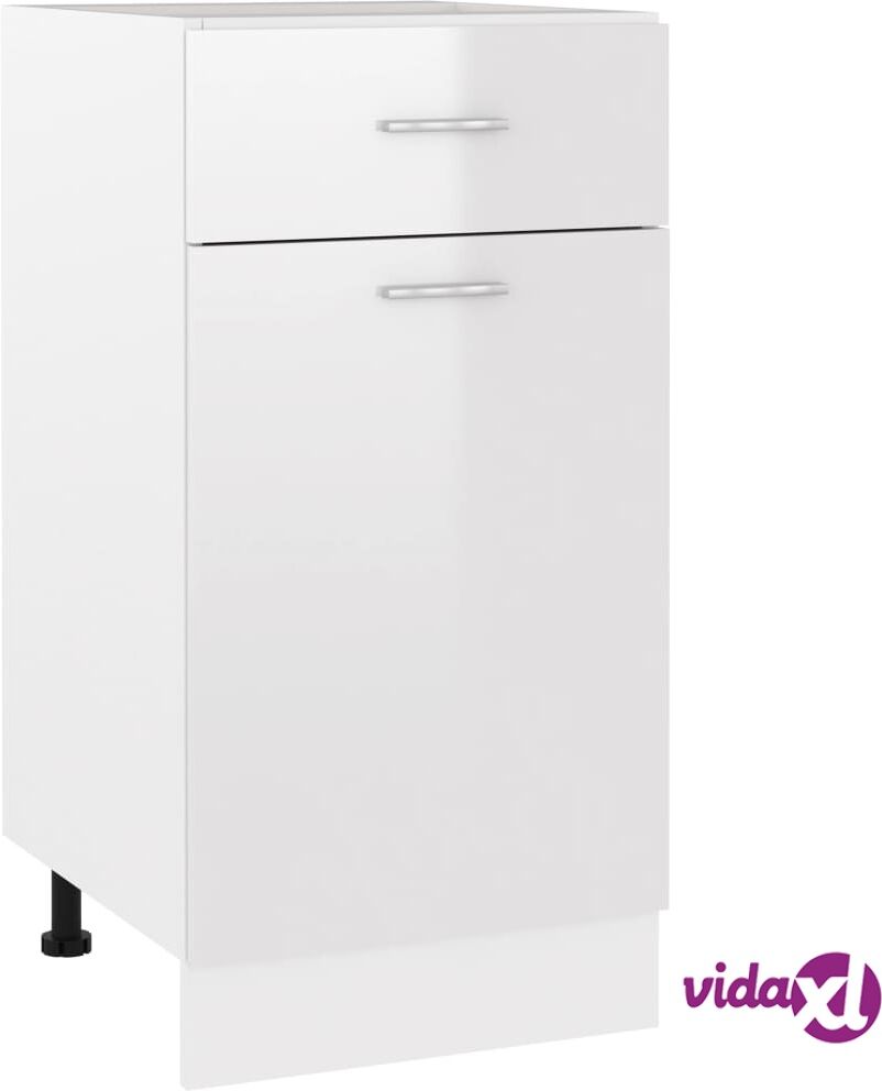 vidaXL Drawer Bottom Cabinet High Gloss White 40x46x81.5 cm Chipboard