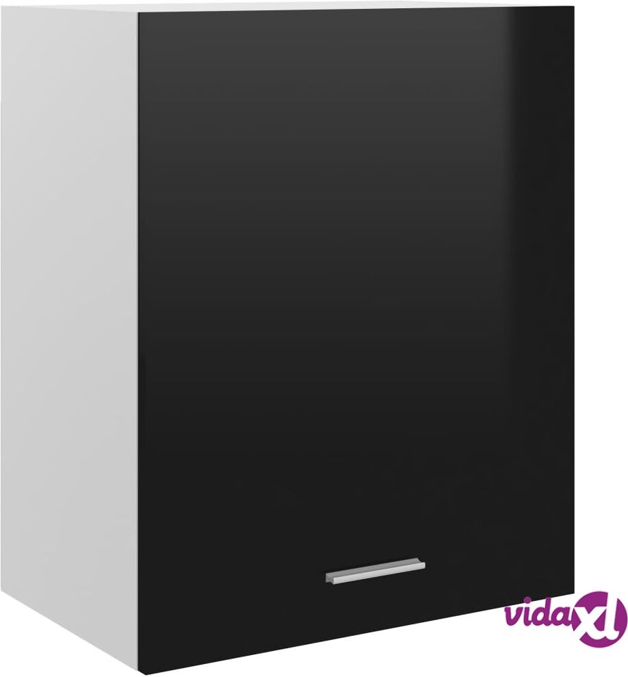 vidaXL Hanging Cabinet High Gloss Black 50x31x60 cm Chipboard