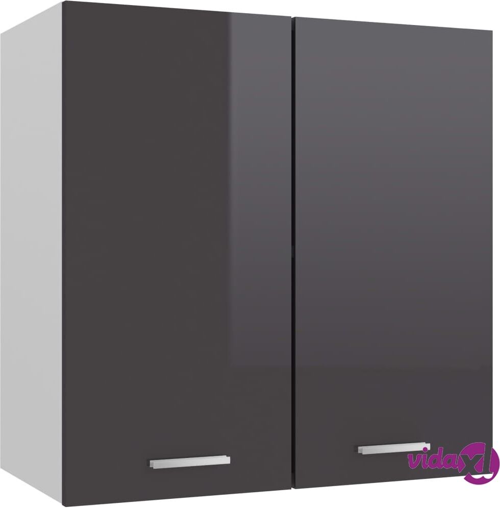 vidaXL Hanging Cabinet High Gloss Grey 60x31x60 cm Chipboard