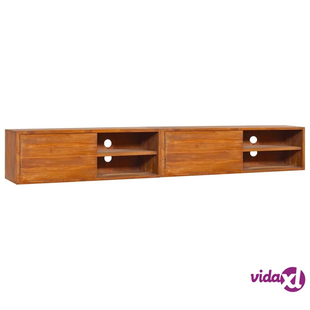 vidaXL Wall-mounted TV Cabinet 180x30x30 cm Solid Teak Wood