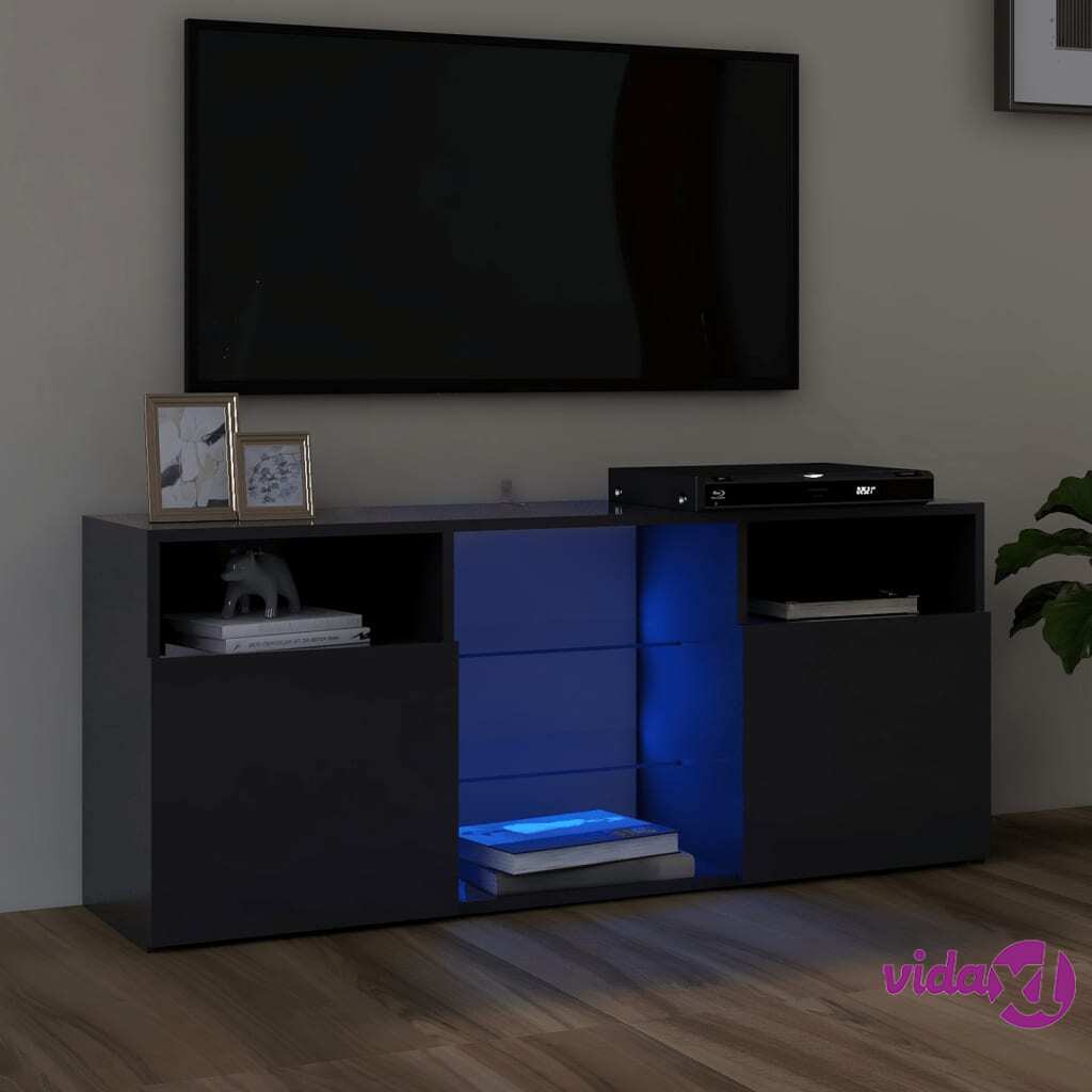 vidaXL TV Cabinet with LED Lights Grey 120x30x50 cm