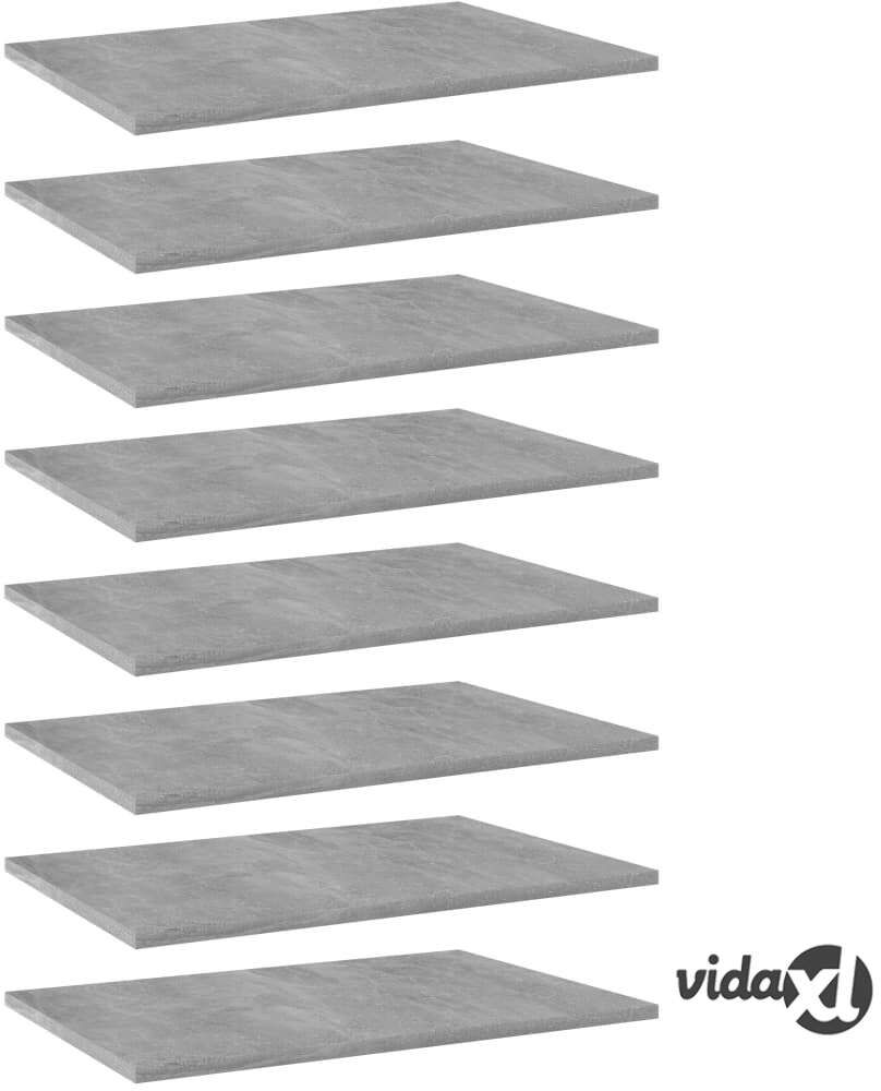 vidaXL Bookshelf Boards 8 pcs Concrete Grey 60x40x1.5 cm Chipboard