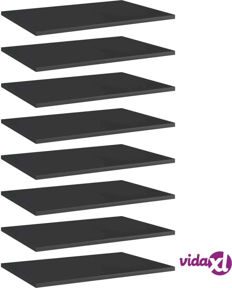 vidaXL Bookshelf Boards 8 pcs High Gloss Black 60x40x1.5 cm Chipboard